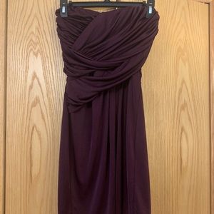 Strapless purple dress
